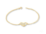 18k yellow gold heart bracelet with diamond charm from HHHH Collection