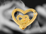 Golden heart diamond stud earring from 18K Yellow Gold 4Hs Collection