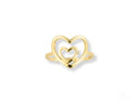 Gold heart ring with intertwined hearts and diamond accent in 4Hs Collection