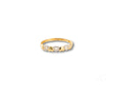 18k yellow gold CZ heart ring with elegant diamond clusters