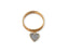 Gold Heart’s Glow Ring with dangling pavé-set diamond heart charm in radiant 18k gold