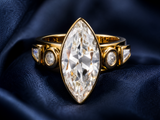 5ct Marquise Cut Diamond Ring – 18K Yellow Gold Bezel