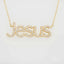 Gold and diamond Jesus pendant on 18k gold necklace showcasing art gold jewelry craftsmanship