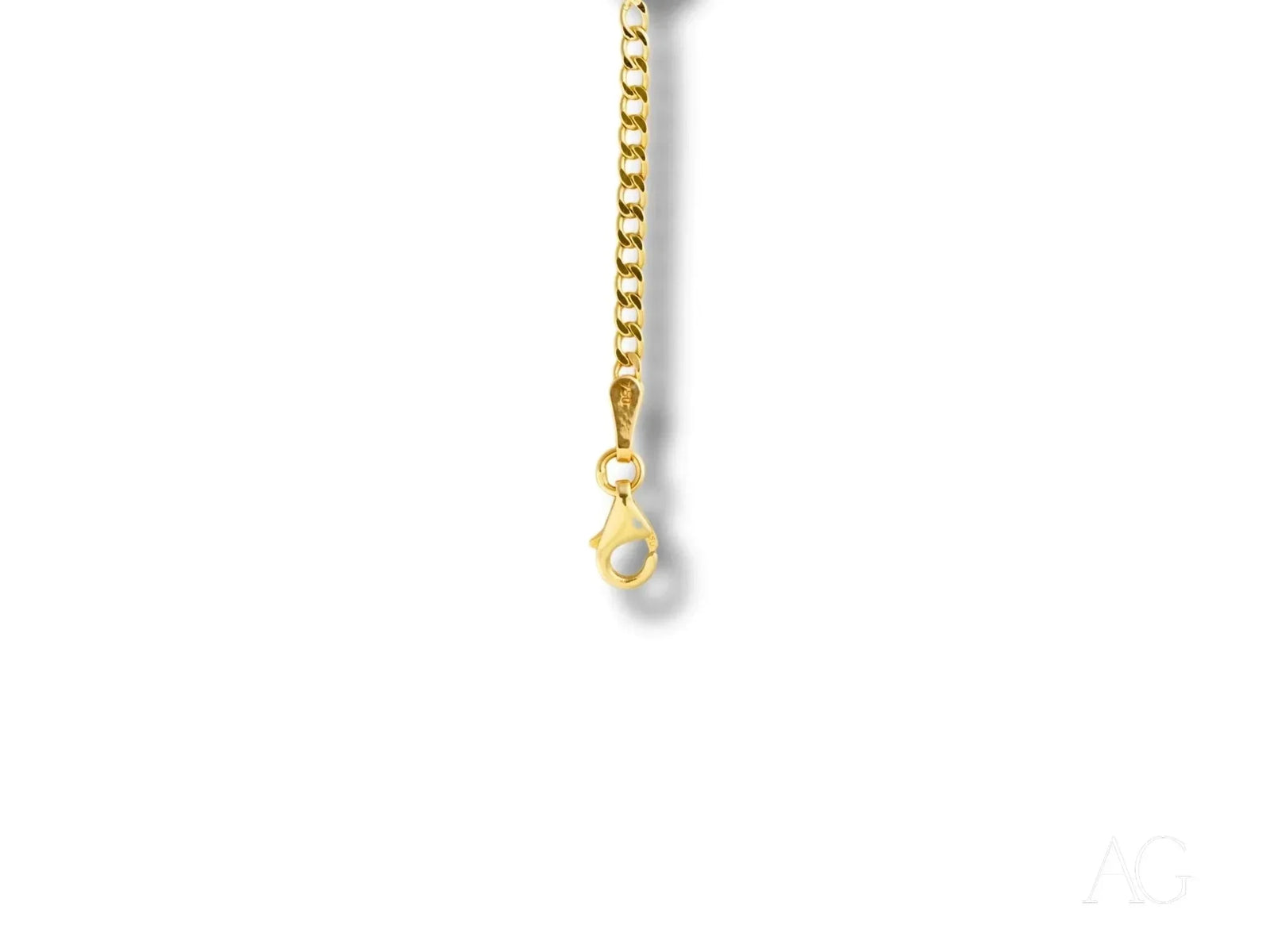 Personalized ID bracelet in art gold jewelry with curb chain and spring ring lock