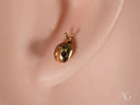 Certified 18k solid gold ladybug earrings with purple gemstones