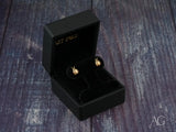 Certified 18k solid gold ladybug earrings in black gift box