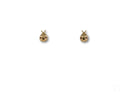 Pair of certified 18k solid gold ladybug earrings with red spots and colorful CZ