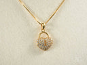 Locker Heart Pendant: Gold Chain with Heart Lock CZ Padlock