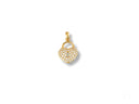 Heart lock gold pendant with diamonds and keyhole
