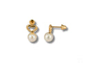 Loves Elegance 18K gold heart pearl drop earrings with dangling pearls