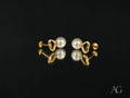 Love’s Elegance – 18K Gold Heart & Pearl Drop Earrings