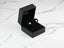 Open black velvet-lined jewelry box with adorable lucky cat 18k gold earrings