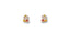 Adorable lucky cat 18k gold earrings with white and yellow Hello Kitty design and red flower detail