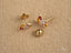 Adorable lucky cat 18k gold earrings with colorful butterfly designs and screw-on backs