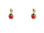 Gold ladybug earrings with red and black enamel from Lucky Charm bring good luck