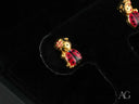 18k gold ladybug stud earrings with red and black enamel for kids