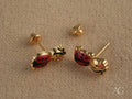 Lucky Charm: 18k Gold Ladybug Stud Earrings for Kids