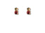 Gold ladybug stud earrings featuring red and gold design for kids in the Lucky Charm collection