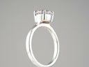 Lumina Promise Solitaire: classic four-prong silver ring with round-cut clear gemstone