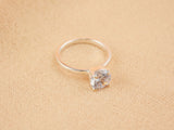 Silver Lumina Promise Solitaire engagement ring with round clear gemstone