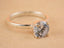 Silver Lumina Promise Solitaire engagement ring with classic four-prong setting in Art Gold