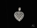 Luminous Heart 18k white gold filigree pendant
