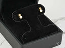 Lustrous Harmony 18K gold pearl drop earrings with studs in black velvet box