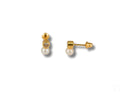 Lustrous Harmony 18k gold pearl drop earrings with gemstone studs