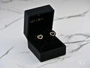 Lustrous Love radiant 18k gold CZ heart stud earrings in box
