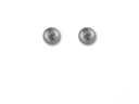 Lustrous Sphere 18k white gold ball earrings in metallic gray matte finish