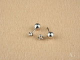 LuxeSphere 18K certified 18k solid gold ball stud earrings with silver screw-back