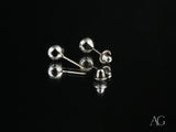 LuxeSphere 18K certified 18k solid gold ball stud earrings with silver screw-backs