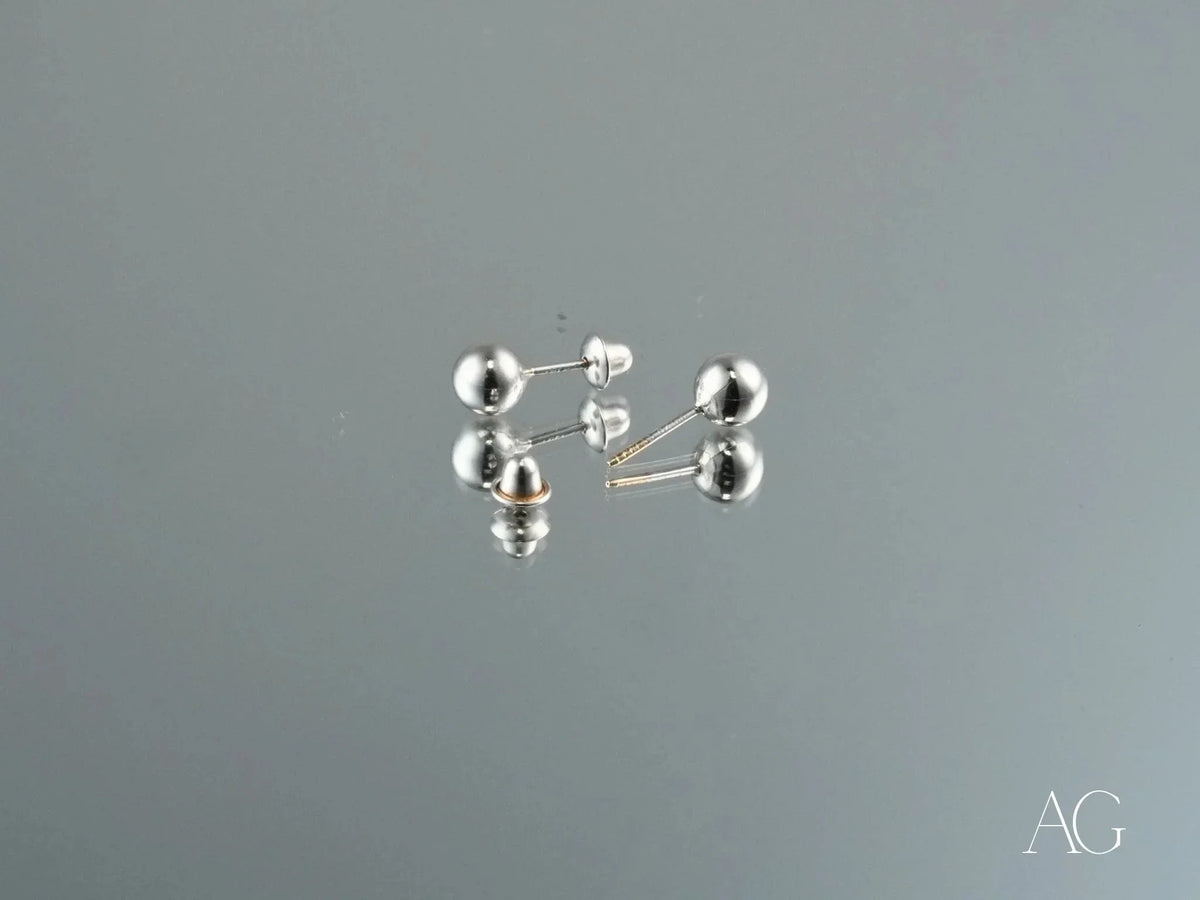 LuxeSphere 18K certified 18k solid gold ball stud earrings