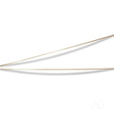 Luxurious 14k gold box chain with two delicate curved links on white background