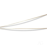 Luxurious 14k gold box chain with two delicate curved links on white background