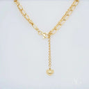 Luxurious 18k double chain anklet in art gold jewelry with heart charm