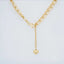 Gold-toned 18k double chain anklet with heart charm, lobster clasp, and extender chain