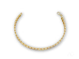 Luxurious solid 18k gold bracelet with polished gold alternating rows