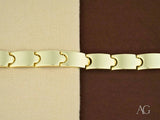 Luxurious solid 18k gold mens bracelet with open box clasp