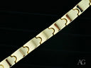 Luxurious solid 18k gold mens bracelet with open box clasp