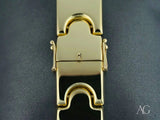 Luxurious solid 18k gold mens bracelet with open box clasp