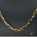 Luxury 18k Gold Chain with Lustrous Alternating Links, Goldsmithing Excellence