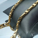 Luxury 18k gold chain bracelet in polished mariner links, Boston exclusivity