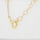 Luxury 18k gold zirconia necklace with spring-ring clasp and extender