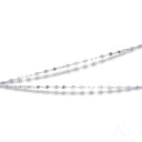 Elegant 18k white gold chain with silver-toned elongated links, 17.5-inch luxury style