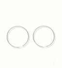 Luxury 18k white gold hoop earrings, art gold jewelry pair