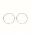 Simple thin silver hoop earrings in luxury 18k white gold art jewelry collection