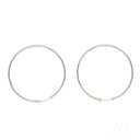 Pair of 18k white gold hoop earrings with hinged closures