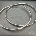 Shiny 18k white gold hoop earrings from luxury art gold jewelry collection
