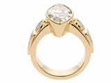 5ct Marquise Cut Diamond Ring – 18K Yellow Gold Bezel